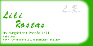 lili rostas business card